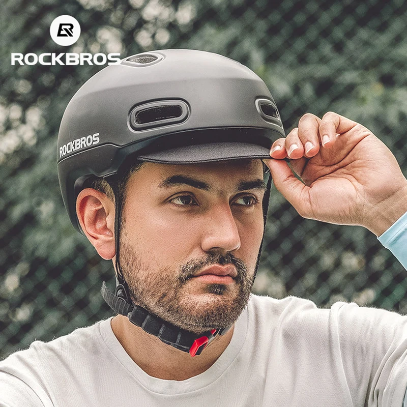 ROCKBROS Bicycle Helmet for Casual Brim Attachment Cycling EPS Urban Commuter & Mountain Bike Helmets for Men and Women