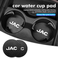 2pcs Car Carbon Fiber Water Cup Mats Coaster Non-Slip Pad For JAC RF8 M3 M4 X8 Plus A5 E10X QX T6 T8 Pro T9 J3 J2 S5
