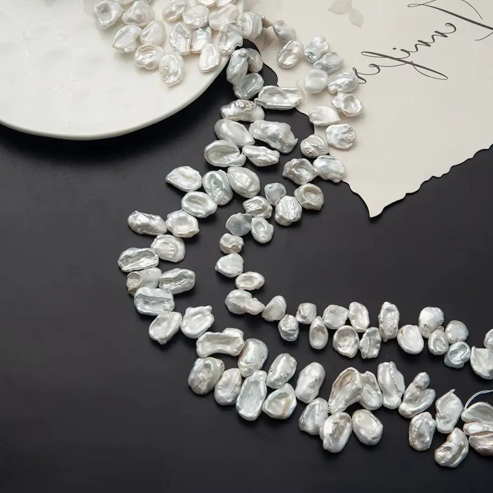 

Irregular Leaf Shape Natural Freshwater Pearl Beads Strand 10x12mm-12x26mm White Charms Jewelry DIY Necklace Bracelet Earrings