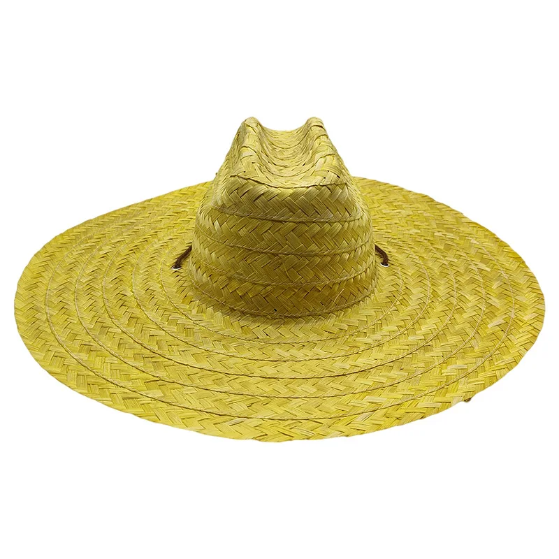 Dyed Bamboo Braided Hat, Shade Beach Papyrus Eaves Hat, Straw Hat Edge Top Hat