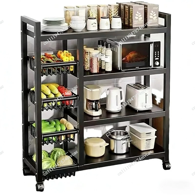 Modern Multi-layer Removable Metal Floor Storage Rack Wrought Iron Kitchen Storage