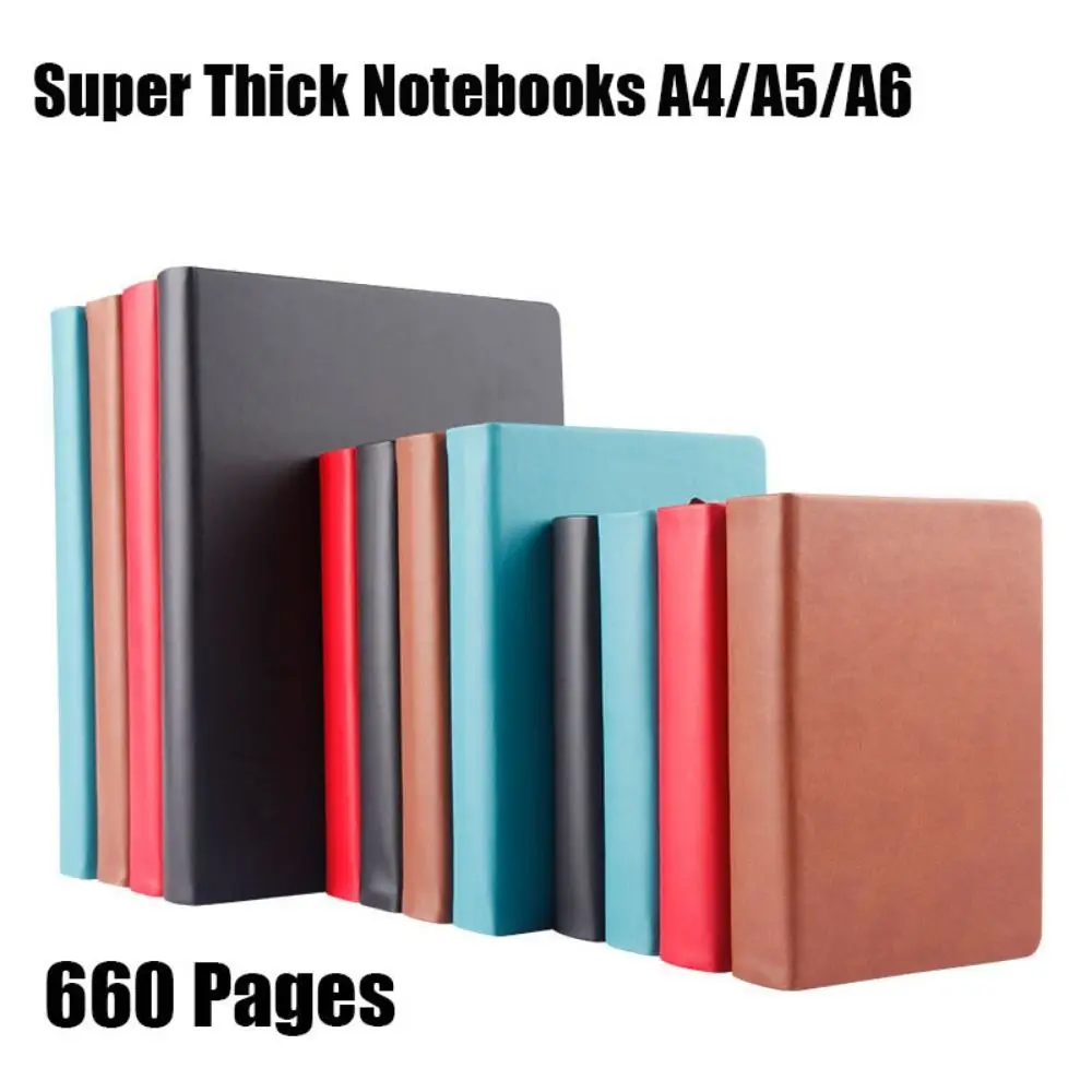 A4/A5/A6 Sketchbook Super Thick Blank Inner Pages Writing Blank Notepad PU Leather Soft Cover 330 Sheets Journal Diary Notebook