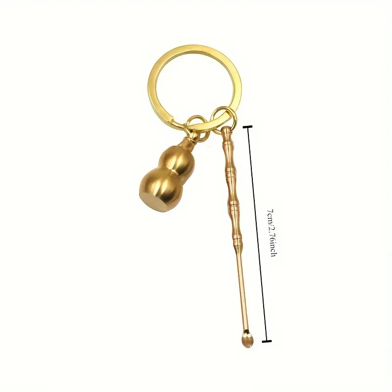 Creative Multifunctional Mini Digging Ear Spoon-shaped Keychain Pendant With A Small Gourd Design That Can Hold Items Perfe