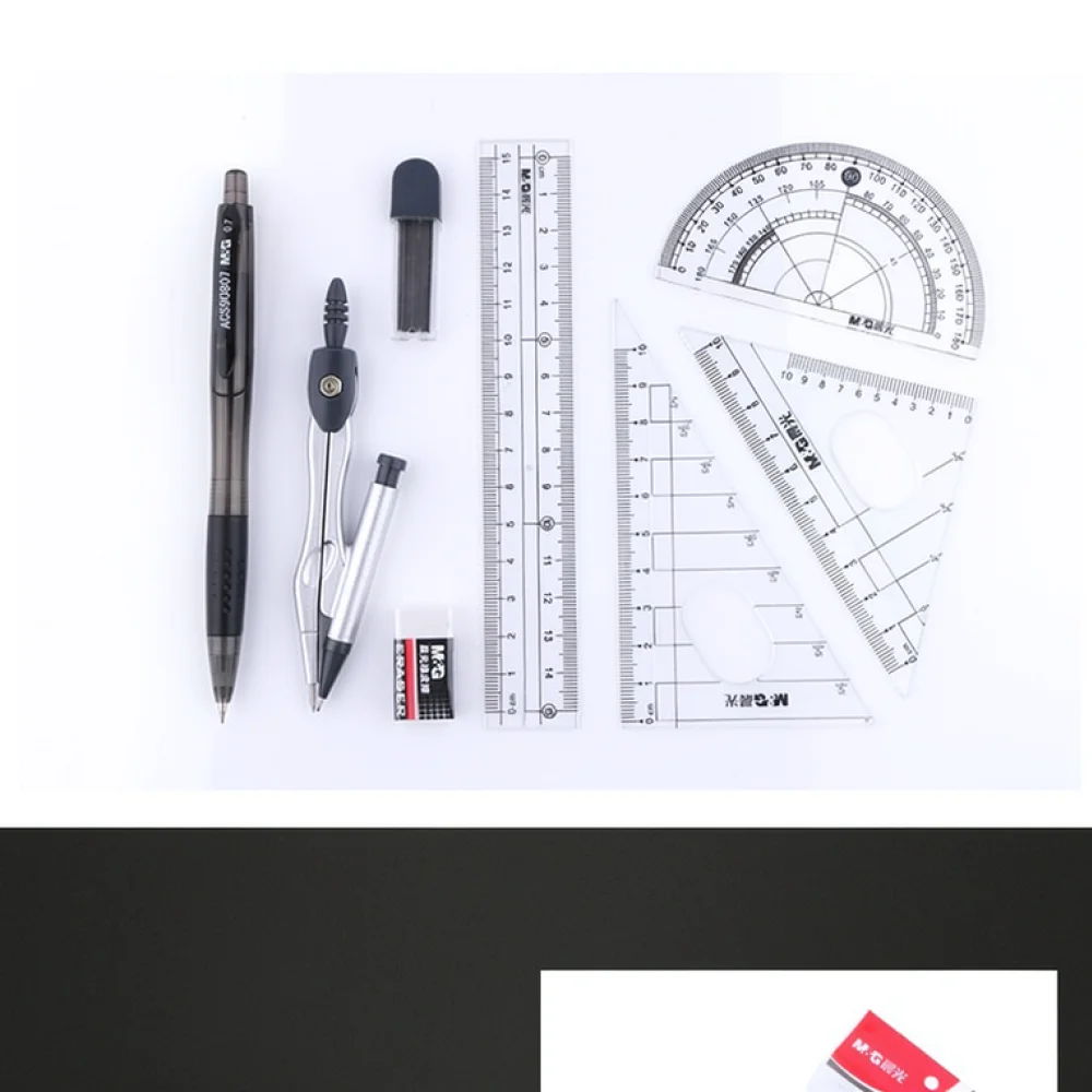 For For M G Geometry Drawing Set Drafting Tools Kit Compass Ruler Protractor Stationery Supplies Student Exam School Office