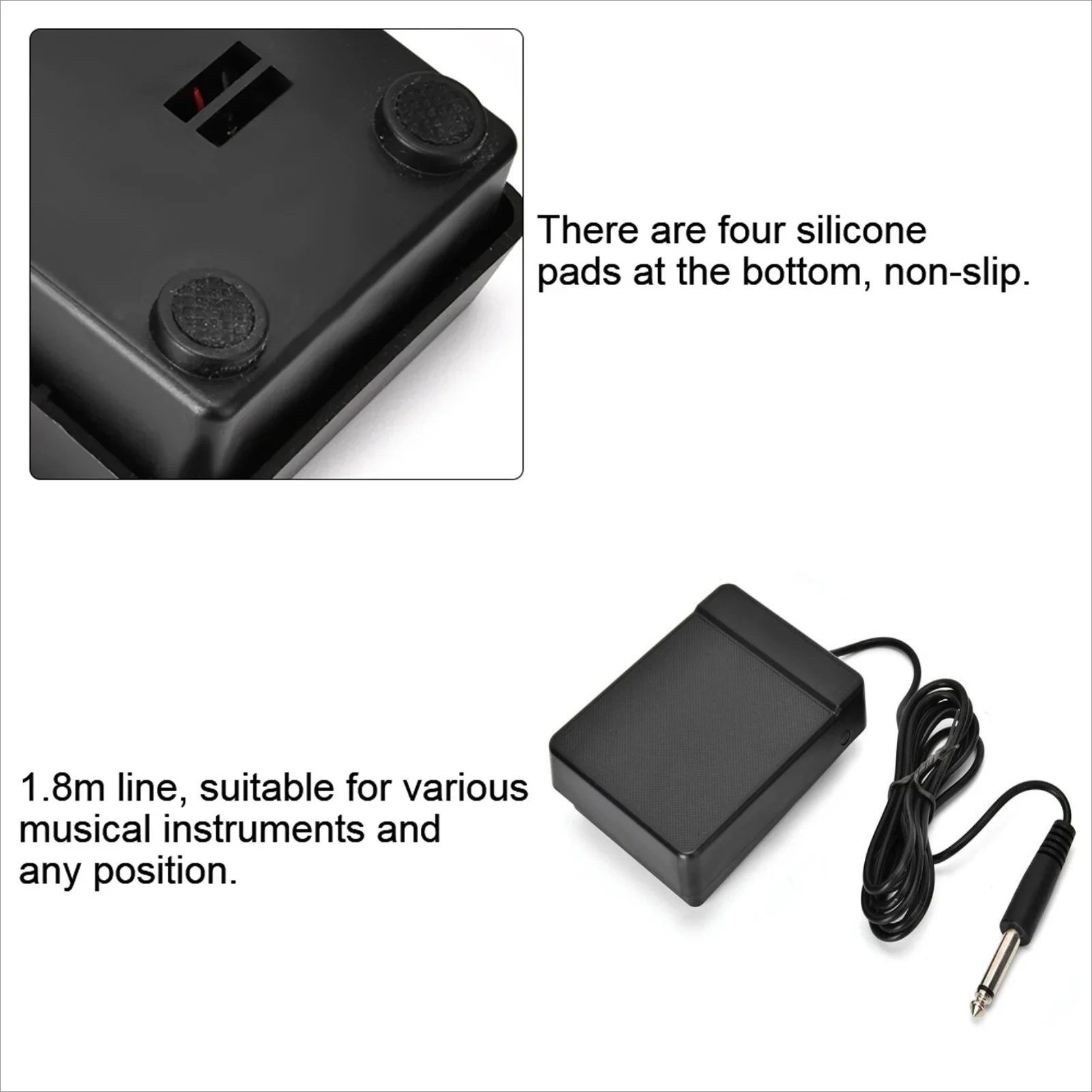 6.35 Foot Sustain Single Pedal Controller for Electronic Keyboard Piano