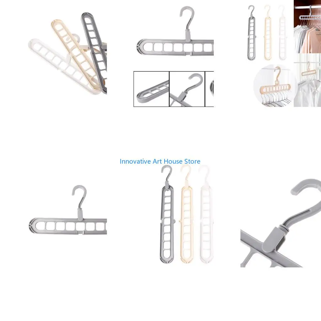 E1PC 3D Space Saving Clothes Hanger With Hook Cabinet 360 Rotation