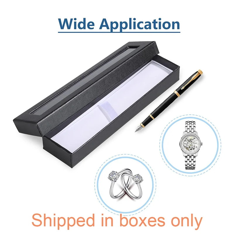 AA84 24 pièces boîte-cadeau de stylo vide avec couvercle transparent, boîte de stylo vitrine de stylo pour présentation bijoux emballage cadeau fournitures de bureau