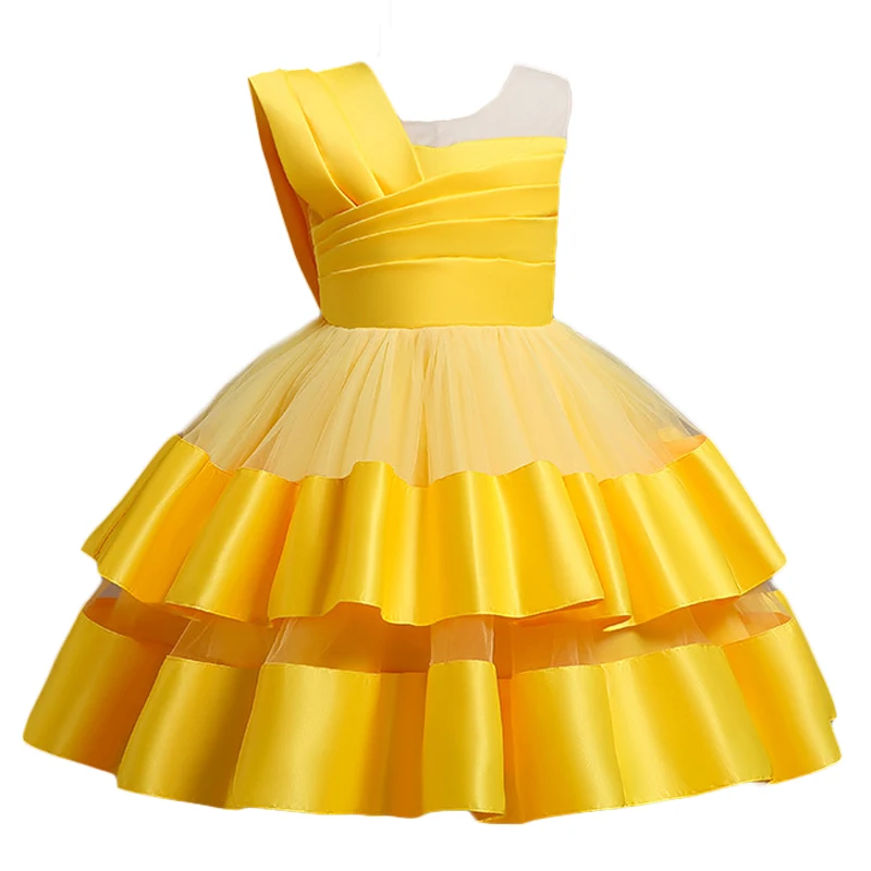 New High Quality Pricness Girls Party Tutu Ball Gown Dress Children Kids Elegant Evening Dress Clothing for 2-8 years Wear