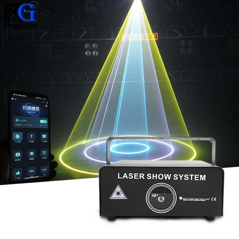 Full Color Animation RGB Laser Beam Light DJ Disco Stage 3D Scanner Laser Projector DMX512 Party Pattern Effect for Bar Show