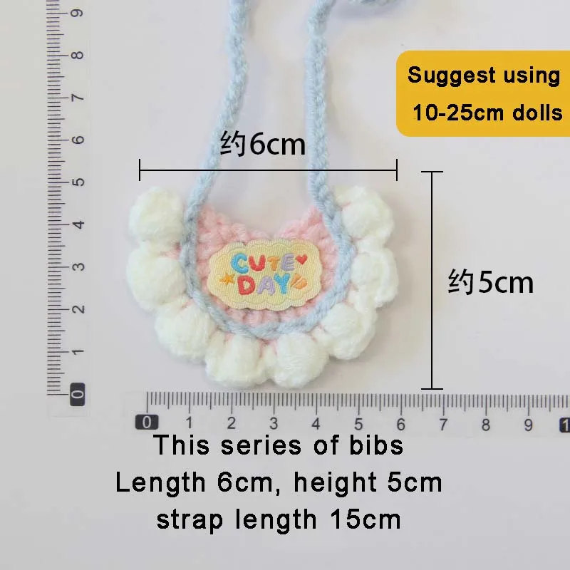 Clothes For 10cm Cotton Doll Handmade Knitted Saliva Towel Triangular Scarf for Mini Bib For Doll Cute Clothing Accessories