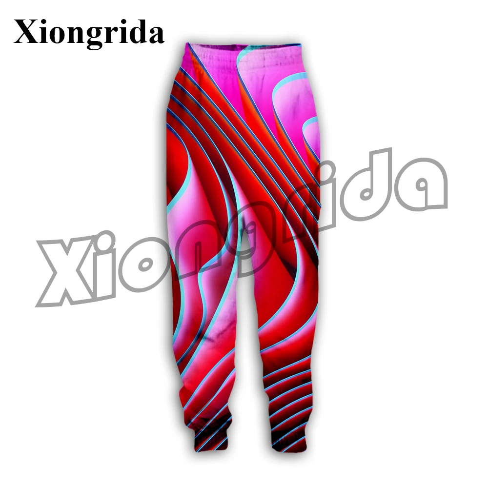 

3D Swirl Print Sweatpants Men Casual Abstract Graphic Color Print Pants High Waist Trouser Hip Hop Streetwear