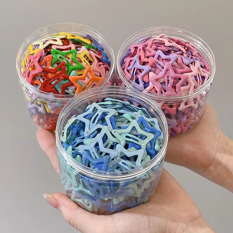 50pcs Colorful Star BB Hair Clips Girls Y2K Cute Star Barrettes Women Simple Metal Snap Clip Headdress Hair Jewelry Accessories image 5