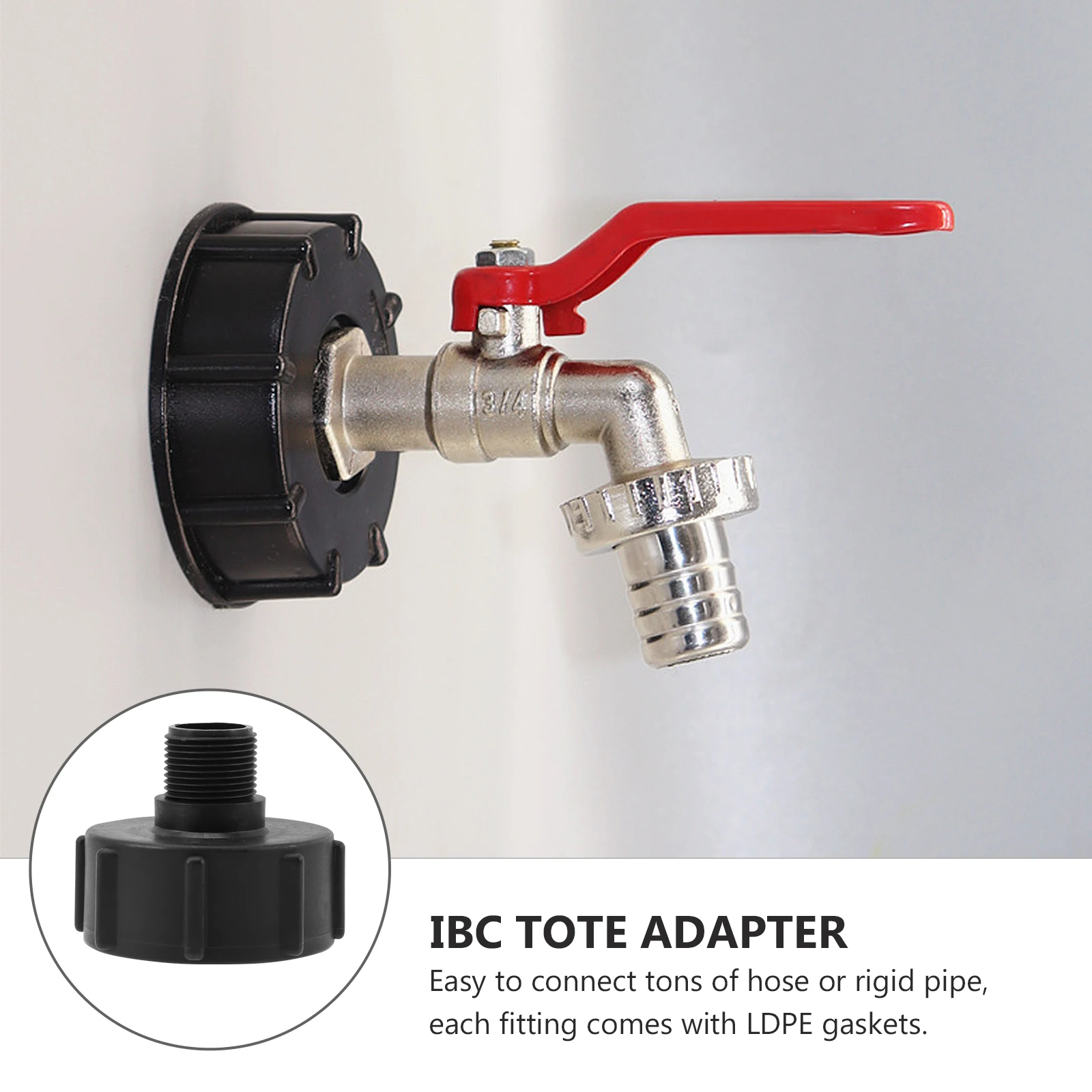 

2pcs Ton Barrel Joint Accessories IBC Tote Adapter 6cm 2 Inch Pitch 0.4cm Water Hose Drum Fittings Standard IBC Container Leak