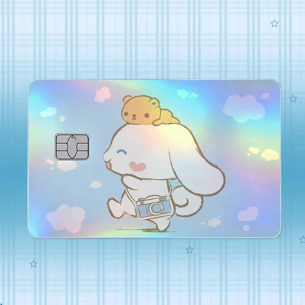 C-Cinnamoroll Laser-Holografischer Karten-Skin-Aufkleber für Kredit- und Debitkarten – 4 Stück/Set, wasserfester, kratzfester Schutz – Detail 21