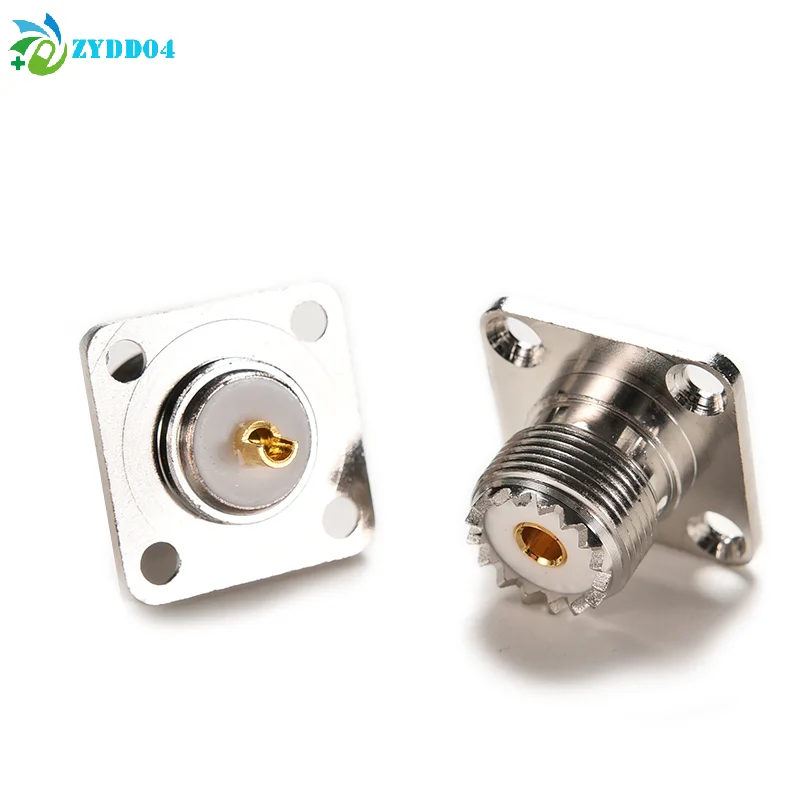 ●1/5PCS Connector SO239 UHF Female Jack 4-hole 25mm Flange Solder Panel Mount wholesale