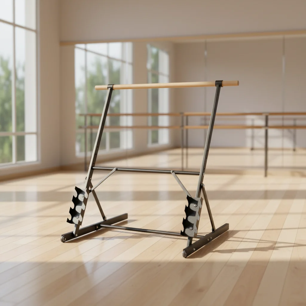 Adjustable Height Fixed Steel Ballet Barre with Ground Anchor