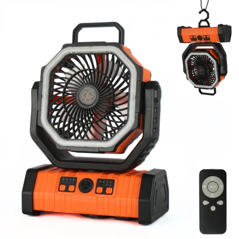 

Portable outdoor camping fan 20000mAh remote control charging light emergency tank upside down