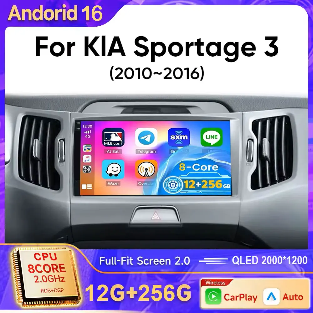 For Kia Sportage 3 SL 2010 2011 2012 2016 Android 16 Auto GPS Car Radio Navigation Multimedia Video Player Stereo Carp
