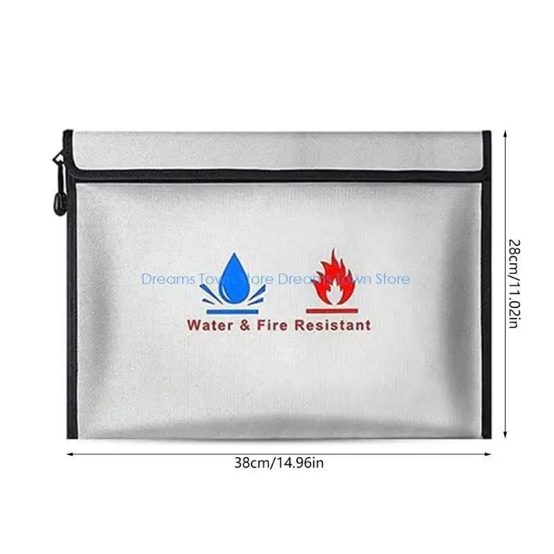 حقيبة ملفات النقود HX6A مقاومة للحريق ومقاومة للماء مع سحاب للنقود، ملف مهم #6