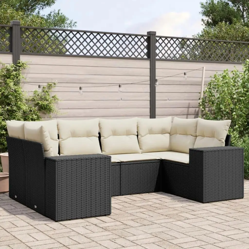 

Stylish Black and Cream White Garden Sofa Set for Outdoor Living Comfortable Seating Durable Furniture