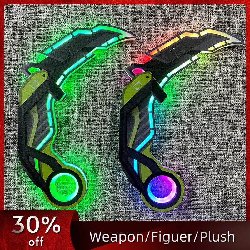 25cm/9.84in Valorant Acrylic Luminous Claw Knife Game Peripherals Cosplay Charging Samurai Boyfriend Gifts Ornaments Toys Crafts
