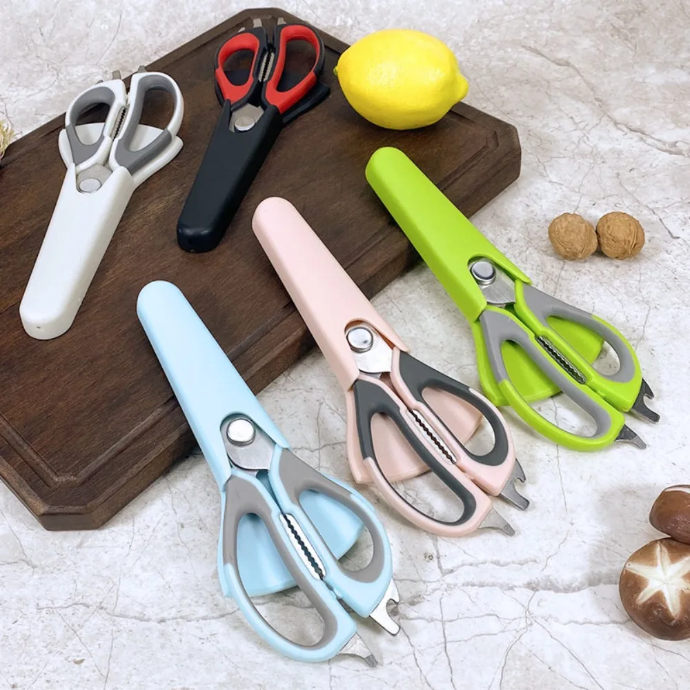 

Removable Chicken Bone Scissor Magnetic with Protective Cover Kitchen Shear Sharp Stainless Steel Barbecue Scissor Refrigerator