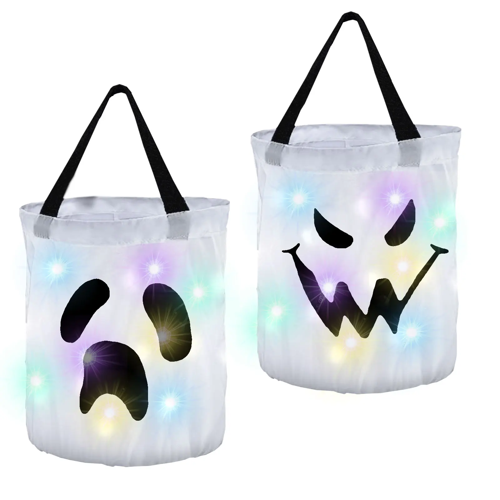 ZK40 LED luminous pumpkin bag decorative handbag (white grimace expression 6, 7)