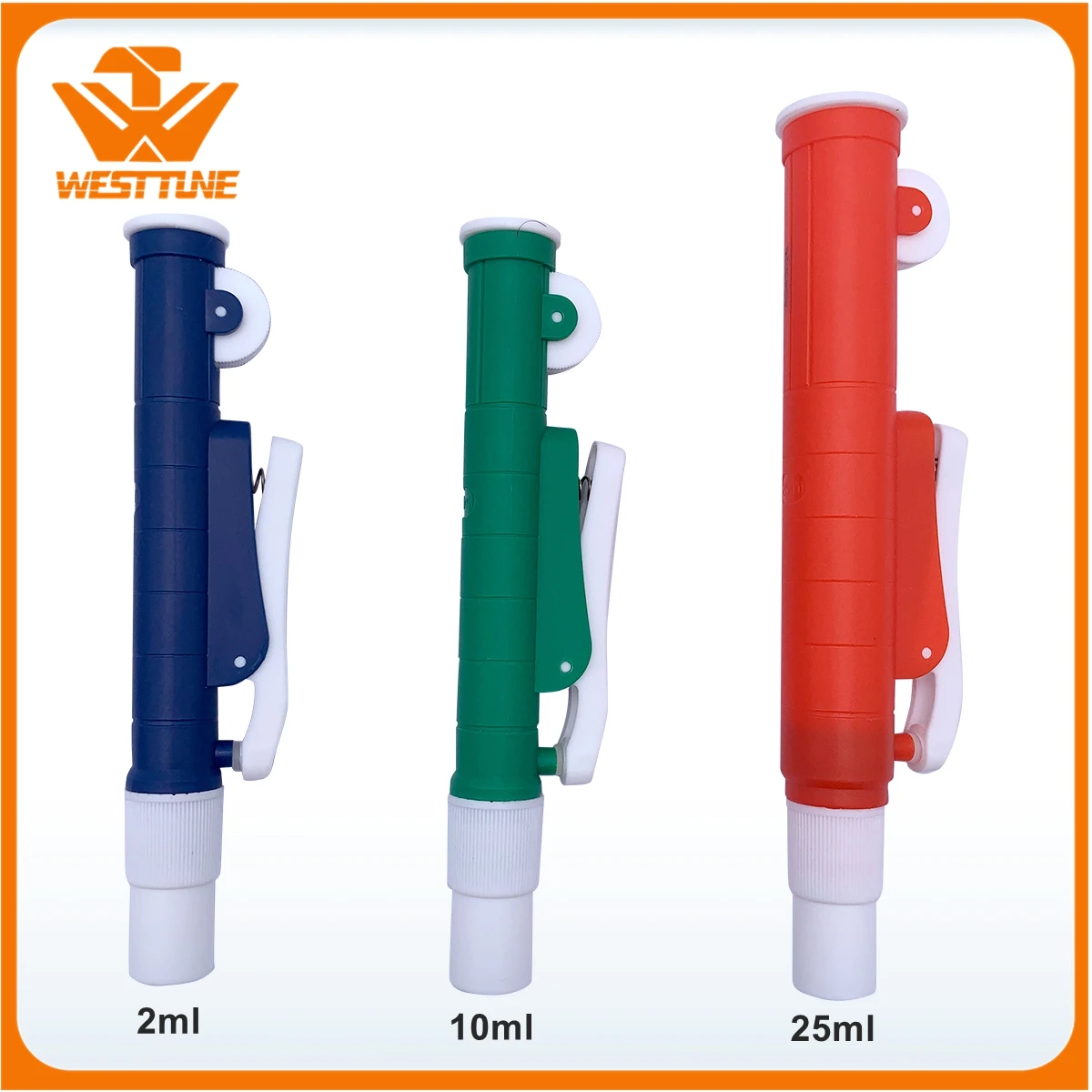 WESTTUNE Pipette Pump Aid Fast Release Scientific Pipette Pump Manual Pipettor Pump Use with Scale Transfer Straw 2ml/10ml/25ml