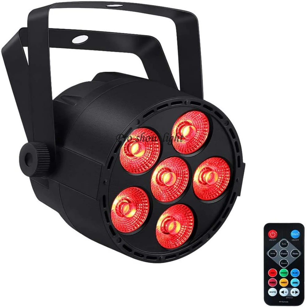 2Pack 6LEDs RGBW 4IN1 Stage Lights 24W DJ Par Lights Sound Activated DMX Remote Control LED Uplights Mini LED Par Can for Disco