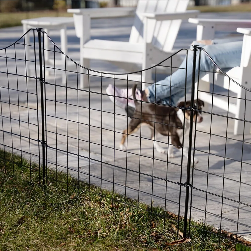 

Outdoor No Dig Decorative Metal Pet Easy Install Dog Fence For Yard, Wire Garden Border