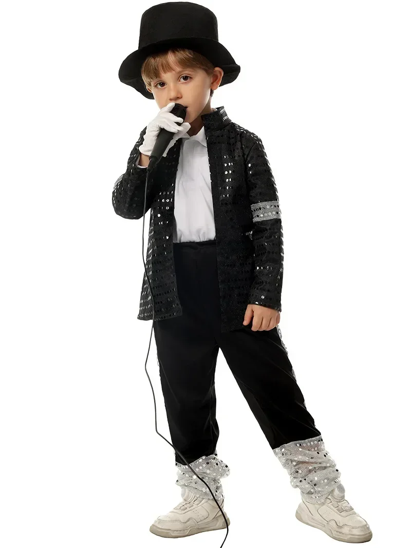 Michael Jackson Cosplay MJ Cos Child Adult Costume MJ Billie Jean Jacket gift glove image 3
