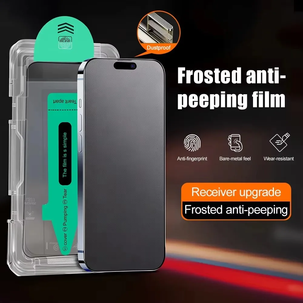1-4PCS Matte Privacy Screen Protector For iPhone 18 Pro Max 17 16 13 15 11 12 14 Plus  Anti Spy Dust Free Tempered Glass Film