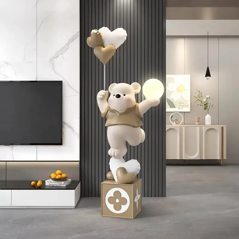 New Bear Living Room Sofa Next To Decorative LED Lamp Sculpture Shop Floor Ornaments Housewarming Gift Wholesale