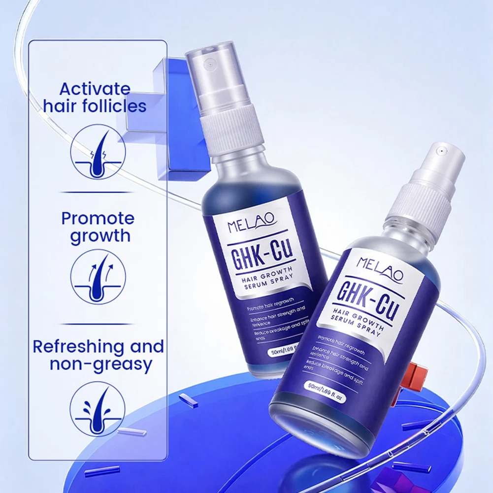 50ml GHK-Cu Blue Copper Peptide Hair Growth Spray Deeply Nourishes Scalp Activates Follicles Reduce Hair Loss Essences Spray