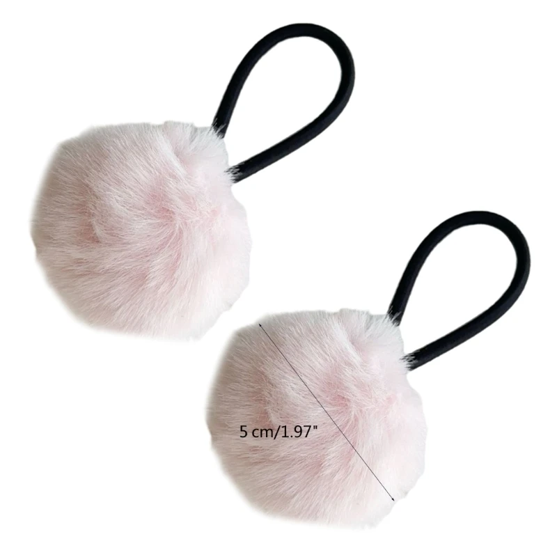 เจ้าหญิงสีสัน Pompoms ผม Tie Furry Ball ผู้ถือหางม้า Enchanting Y2K Dropsale