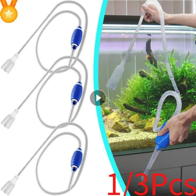 1/3Pcs Fish Tank Syphon Vacuum Cleaner Aquarium Siphon Pump Semi-automatic Water Changer Gravel Filter Acuario Accessory 145cm