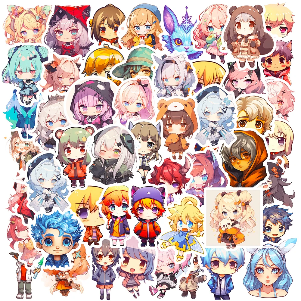 10/30/50pcs Kawaii Cartoon Anime Character Stickers Decals Laptop Motorcycle Luggage Guitar Decoration Sticker Kids Classic Toy