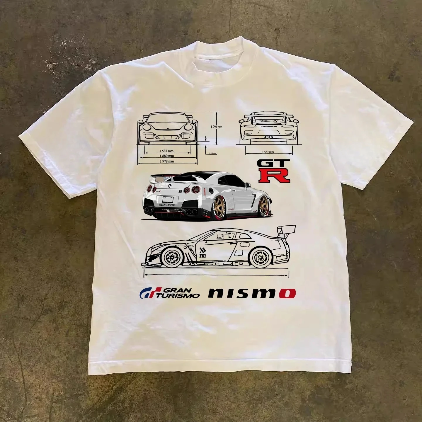 2025 American New 911 GTR Sports Car Print Short-sleeved T-shirt Summer T Shirt Cotton Y2k Men Women Streetwear Clothing Tops