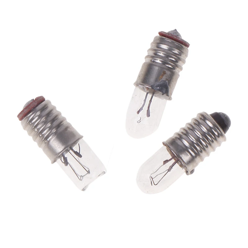 10 قطع E5 مصابيح كهربائية 6.3 فولت 12 فولت 24 فولت 0.1A لمبة صغيرة مصباح إشارة حبة E5 المسمار الفم مؤشر صغير مصابيح كهربائية إضاءة ذاتية الصنع