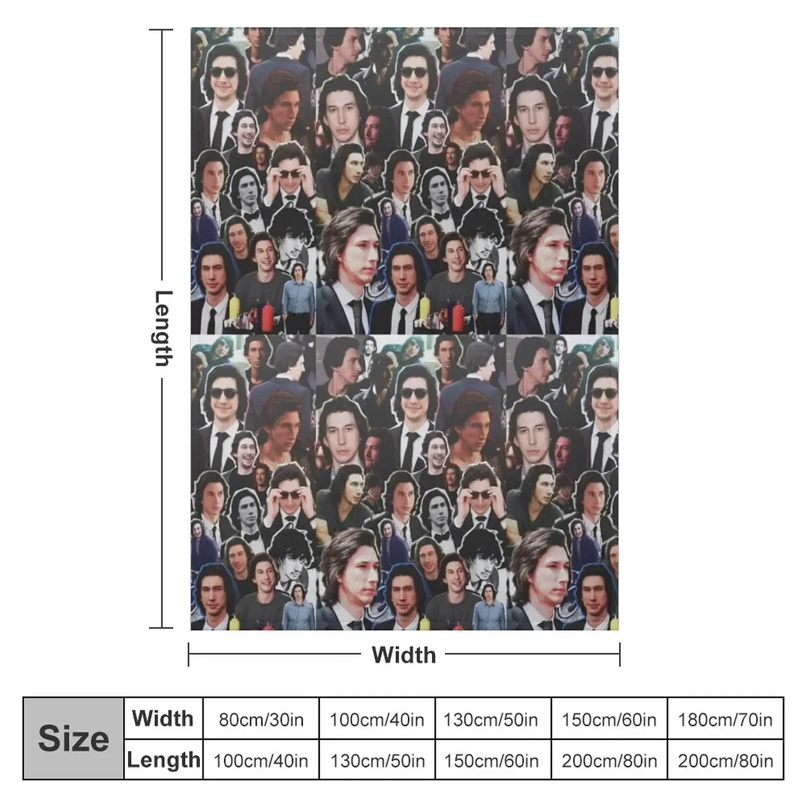 Assorted Adam Driver Collage Throw Blanket Flannel Summer Luxury Thicken Custom Blankets