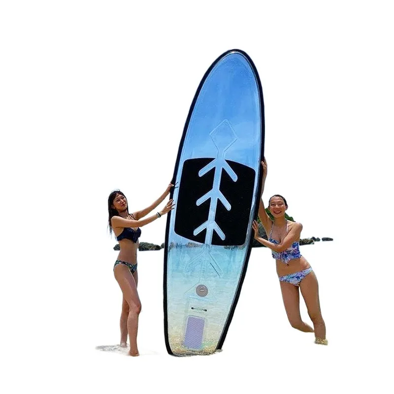 Internet celebrity photo clock in outdoor bay surf paddle board, adult paddle rafting paddle board