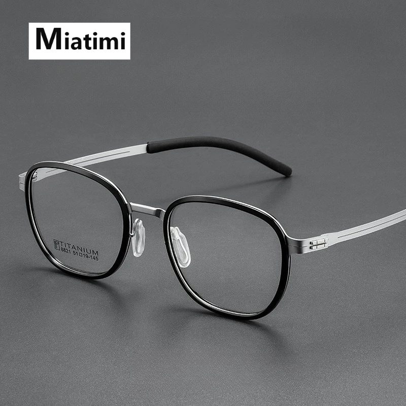

Glasses Frame Men Women Fashion Round Eyeglasses frames Vintage Acetate Titanium Eyewear Optical Prescription Spectacles