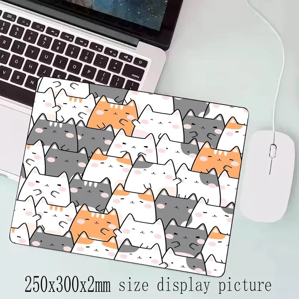 Meow picture Mouse Pad 40X45 Large Square Computer Office Game Table Mats Rubber Anti-slip Mousepads Small Decor Desk Pads