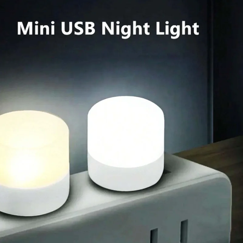 50PCSMini USB Plug Computer Mobile Power Charging LED Night Lamp Night Light Warm White Eye Protection Book Reading Light LT019