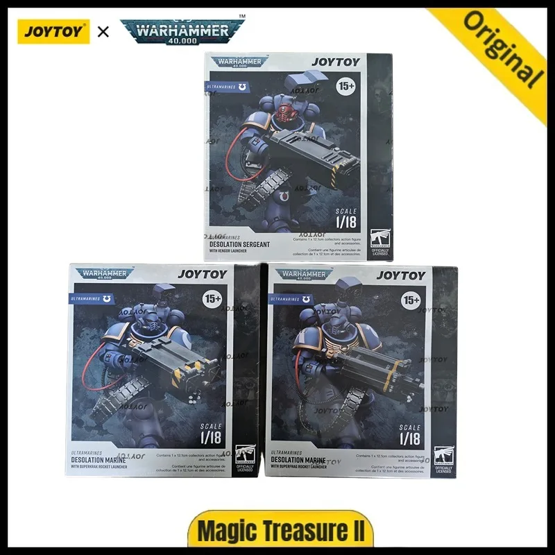 

【24 hours shipping】JOYTOY 40K Ultramarines Desolation Sergeant with Vengor Launcher/Castellan Launcher 1/18 Action Figure