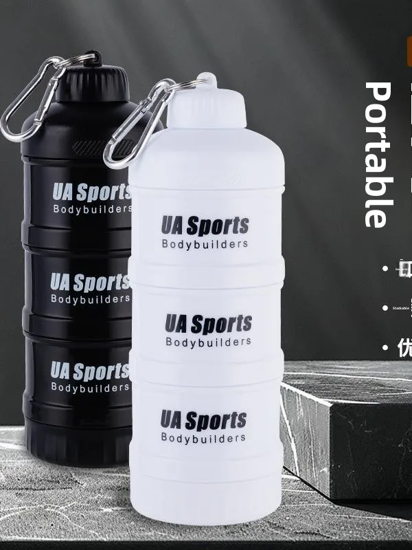 Portable Fitn Protein Poer Funnel Supplement Storage Capsule Box ake Cup American Sle Plastic Cup with Lid
