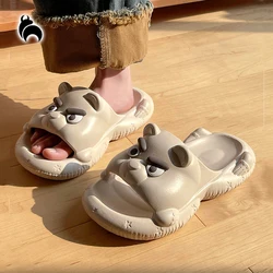 Lucky Bean Cute Bear Shape Summer House Slippers for Women Non Slip Thick Sole Men's Slippers Kawaii Slides for Outdoor