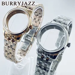 BURRYJAZZ 33mm NH35 NH36 NH34 NH38 NH70 NH72 Watch Case Silvre Rose Gold Cocktail Sterile Case Arched Glass