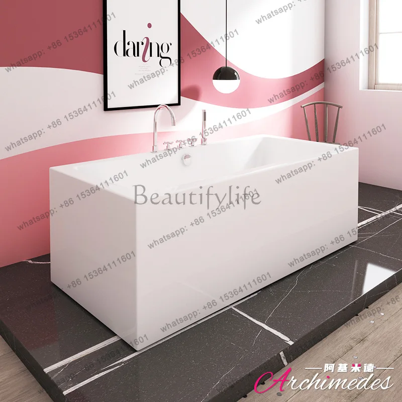 AJ-6051 Surf Jacuzzi with armrests, full skirt freestanding bathtub with five-piece set