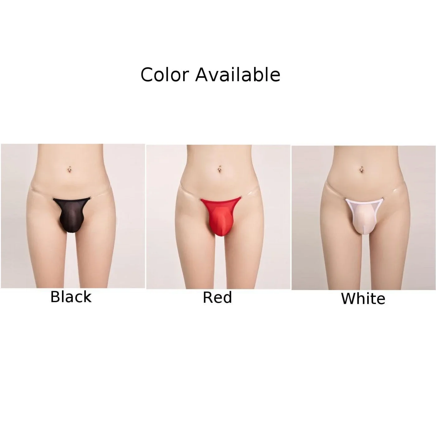 Thong Men Underwear Plus Size See Through Sexy Sheer Shiny Slim Fit Thin Adjustable Glossy Lightweight Fashion